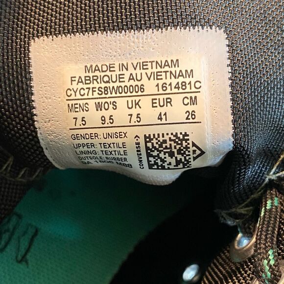 Converse Chuck Taylor All Star Hi 70 High Top 9.5 Wms /Mens 7.5 Surplus Green Hi - Picture 8 of 12